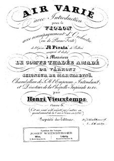 Variations on Themes from 'The Pirate' by Bellini, Op.6: For violin and piano by Henri Vieuxtemps