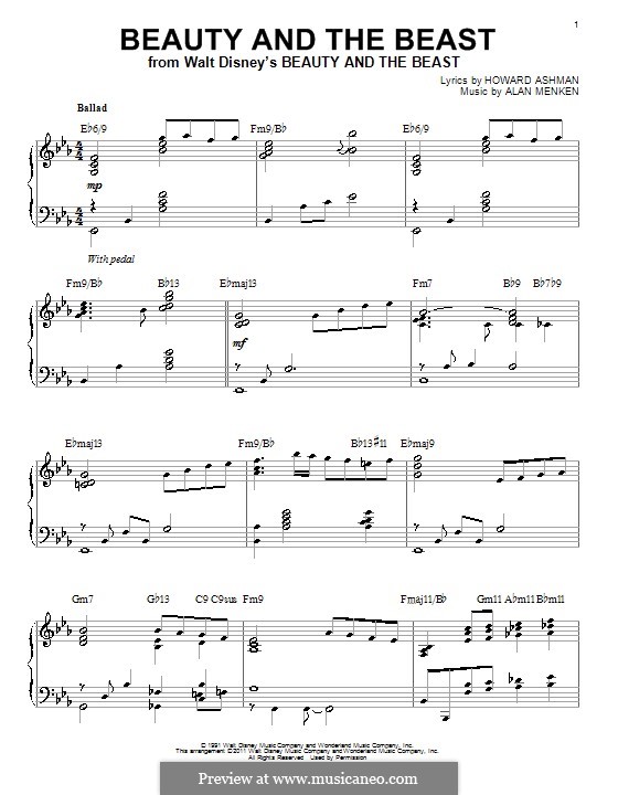 Piano version: E Flat Major by Alan Menken