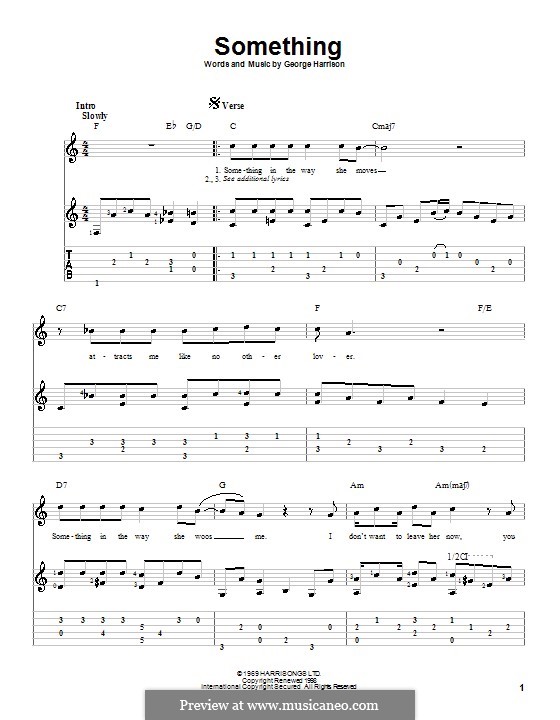 Something (The Beatles): For guitar with tab by George Harrison