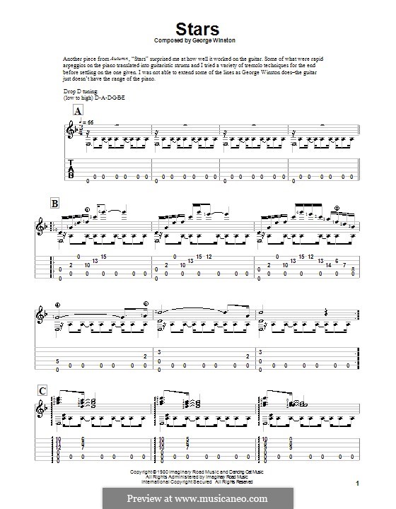 Stars: For guitar with tab by George Winston