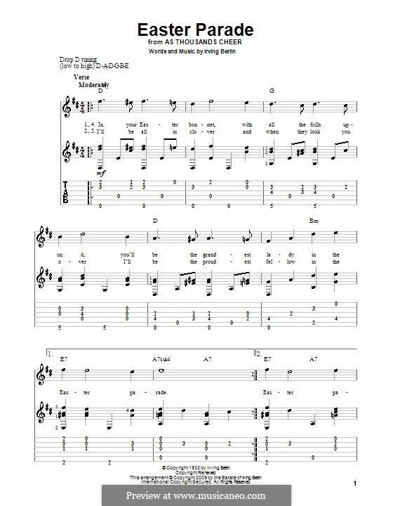 Easter Parade: For guitar with tab by Irving Berlin