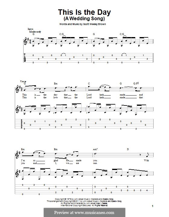 this is the day a wedding song by s w brown sheet music on philip wesley sheet music