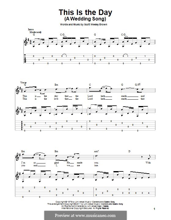 This Is the Day (A Wedding Song): For guitar with tab by Scott Wesley Brown