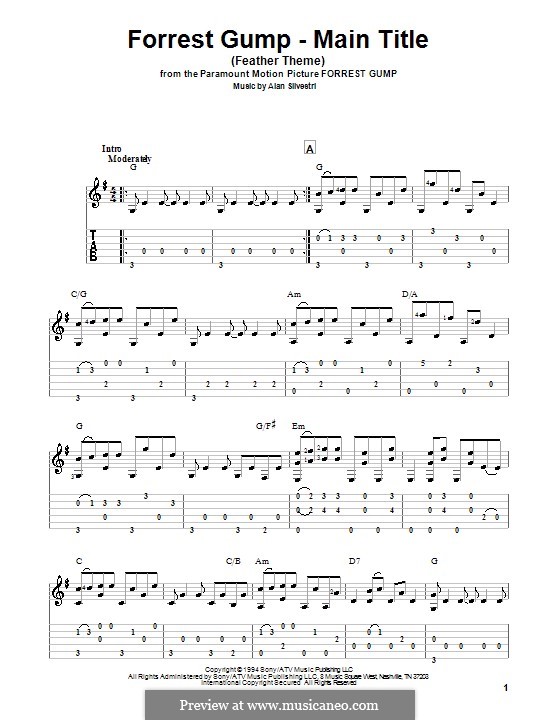 Forrest Gump Suite (Theme): For guitar by Alan Silvestri