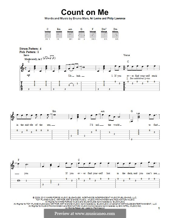 Count On Me By A Levine Bruno Mars P Lawrence On Musicaneo