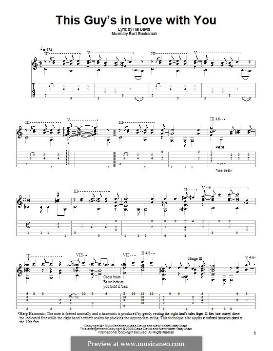 This Guy S In Love With You By B Bacharach Sheet Music On Musicaneo This Guy S In Love With You By B Bacharach Sheet Music On Musicaneo