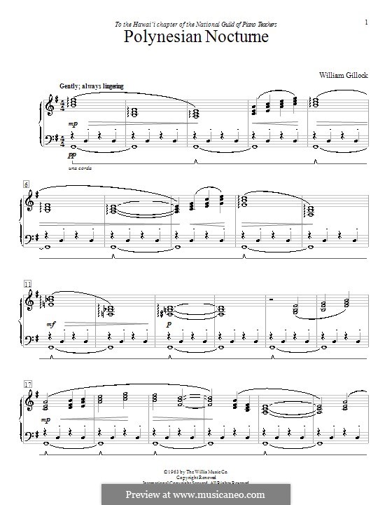 Polynesian Nocturne by W. Gillock sheet music on MusicaNeo
