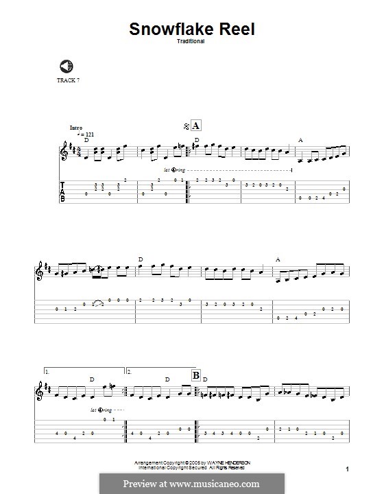 Snowflake Reel: For guitar with tab by folklore