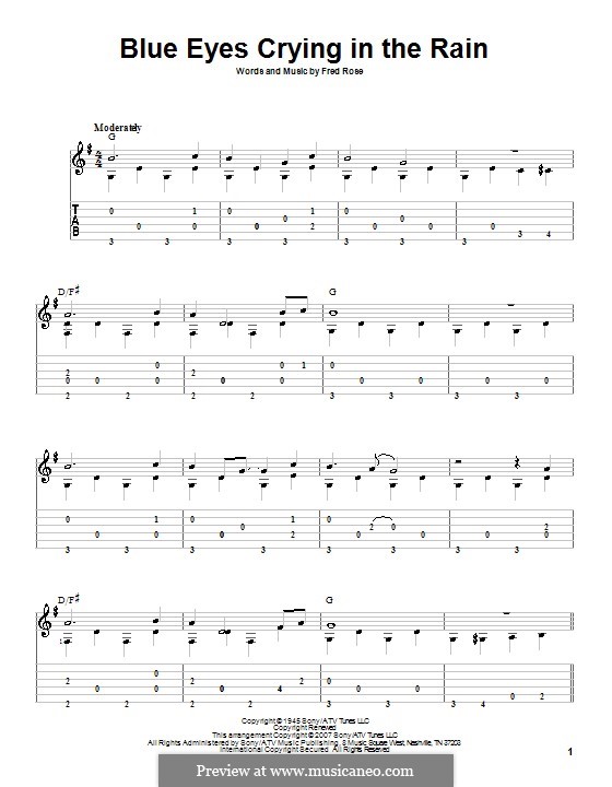 Blue Eyes Crying in the Rain (Willie Nelson) by F. Rose on MusicaNeo