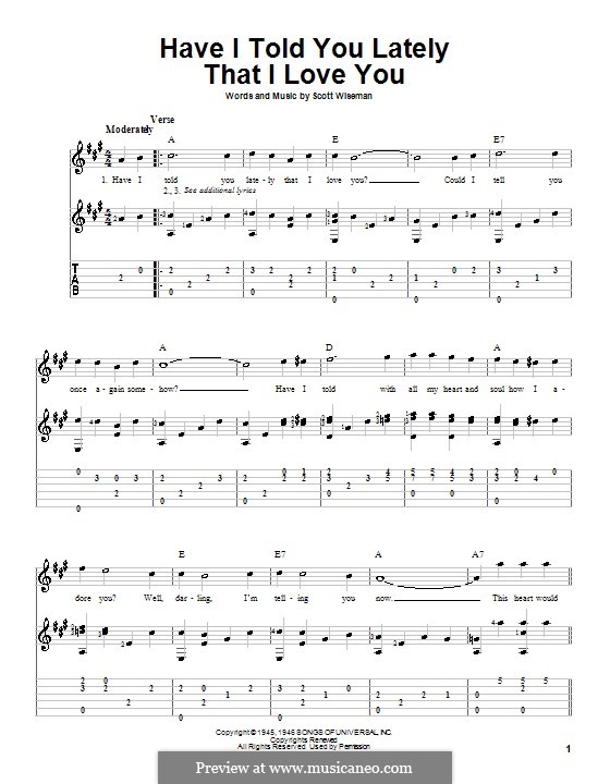Have I Told You Lately That I Love You: For guitar with tab by Scott Wiseman