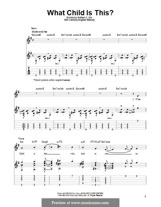 What Child is This by folklore sheet music on MusicaNeo