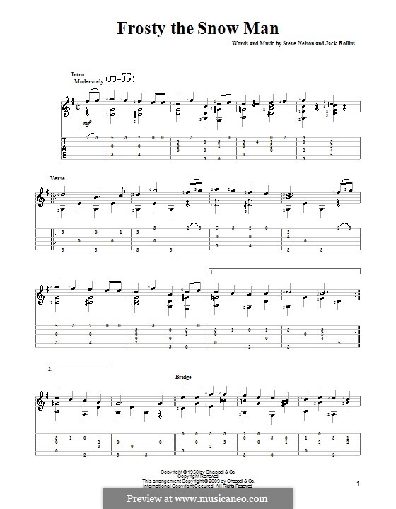 Frosty the Snow Man: For guitar with tablature (G Major) by Jack Rollins, Steve Nelson