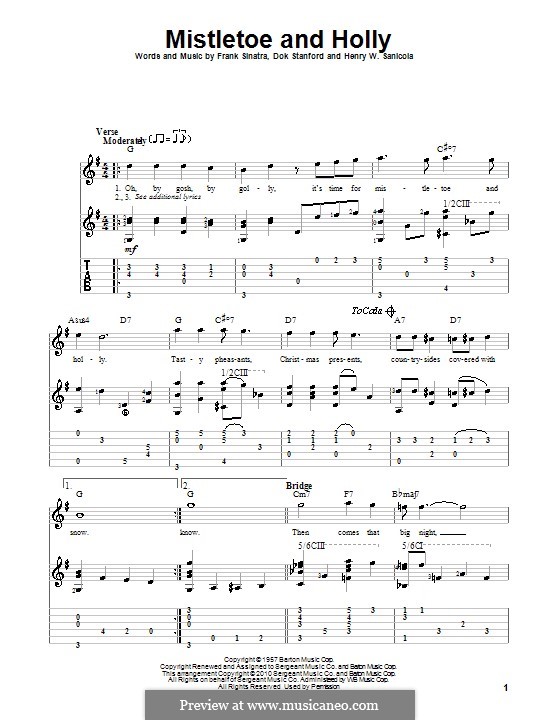 Instrumental version: For guitar with tab by Dok Stanford, Henry W. Sanicola