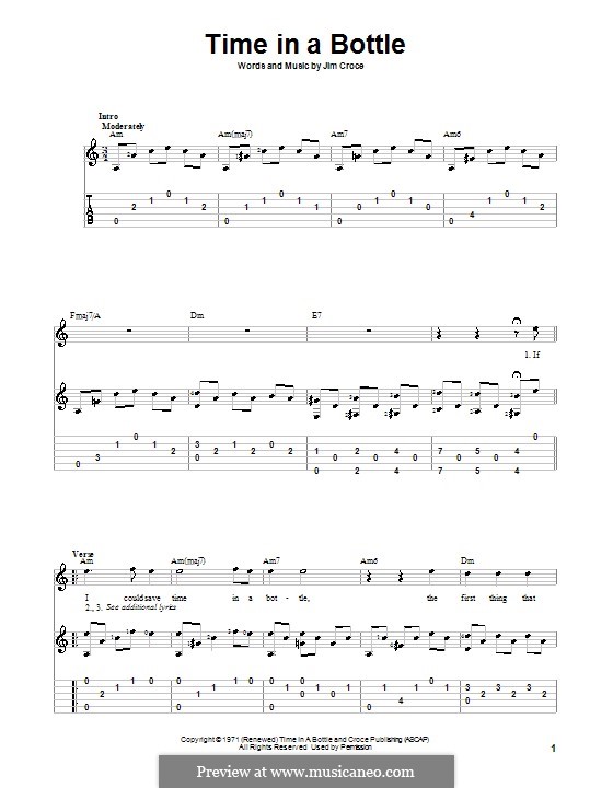 Time in a Bottle: For guitar with tab by Jim Croce