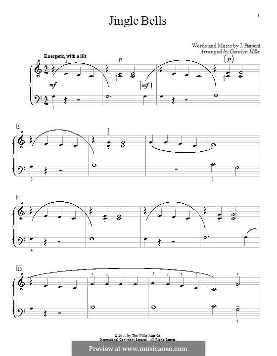 Piano version (printable scores): For a single performer by James Lord Pierpont