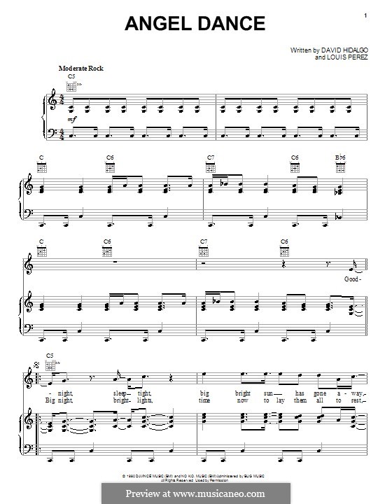 Angel Dance (Robert Plant): For voice and piano (or guitar) by David Hidalgo, Louis Perez