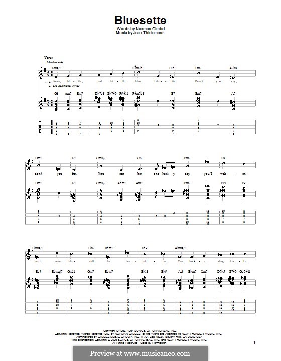 Bluesette: For guitar with tab by Jean Thielemans
