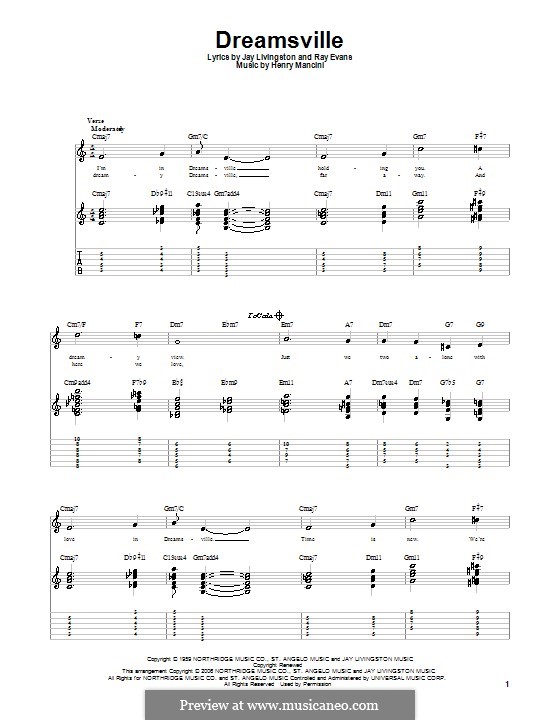 Dreamsville: For guitar with tab by Henry Mancini