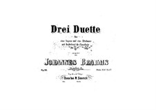 Duos for Voices and Piano, Op.20: Complete set by Johannes Brahms