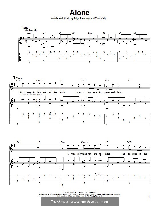 Alone: For guitar (Heart) by Billy Steinberg, Tom Kelly