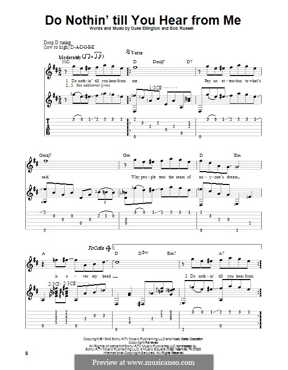 Instrumental version: For guitar with tab by Duke Ellington