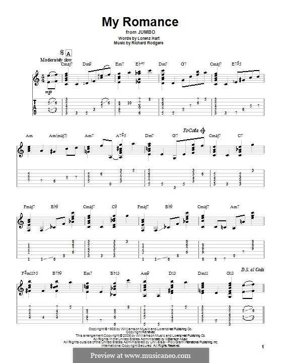 My Romance: For guitar with tabulature by Richard Rodgers