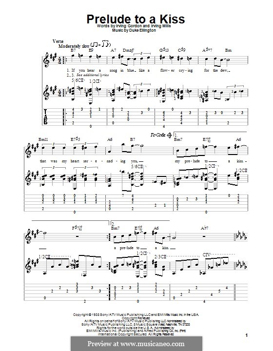 Prelude to a Kiss: For guitar with tab by Duke Ellington