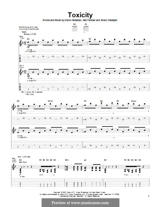 Toxicity (System of a Down): For guitar with tab by Daron Malakian, Serj Tankian, Shavo Odadjian