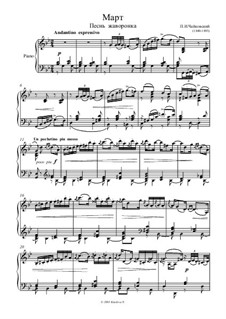 No.3 March (Song of the Lark): For piano (high quality sheet music) by Pyotr Tchaikovsky