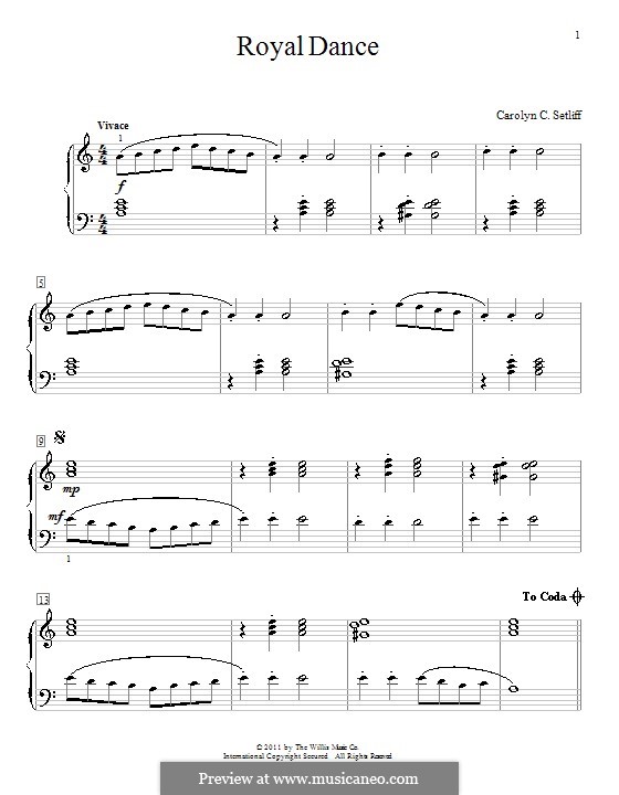 Royal Dance: For piano by Carolyn C. Setliff