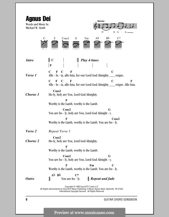 Agnus Dei: Lyrics and chords by Michael W. Smith