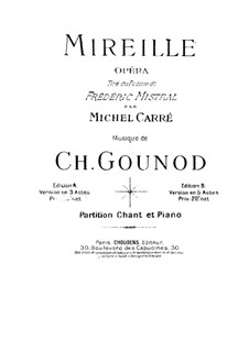 Mireille: Piano-vocal score by Charles Gounod