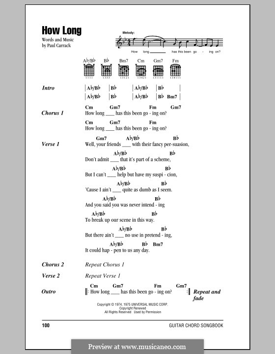 How Long (Ace): Lyrics and chords by Paul Carrack