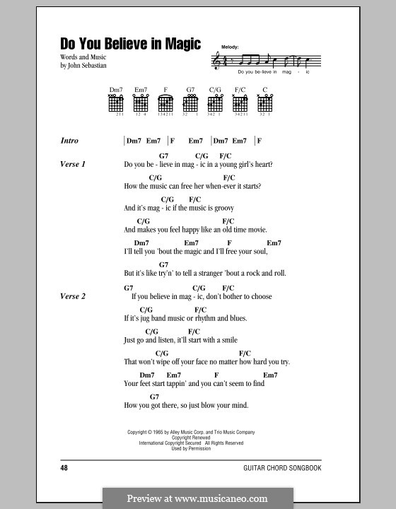 Do You Believe In Magic (The Lovin' Spoonful): Lyrics and chords by John B. Sebastian