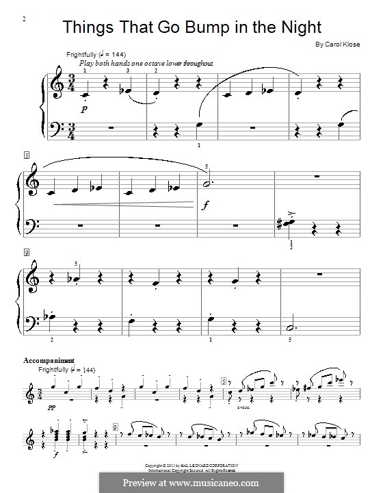 Things That Go Bump In The Night By C Klose Sheet Music On MusicaNeo Things that go bump in the night by c klose sheet music on musicaneo