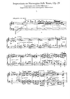 Improvisations on Two Norwegian Folk Tunes, Op.29: For piano by Edvard Grieg