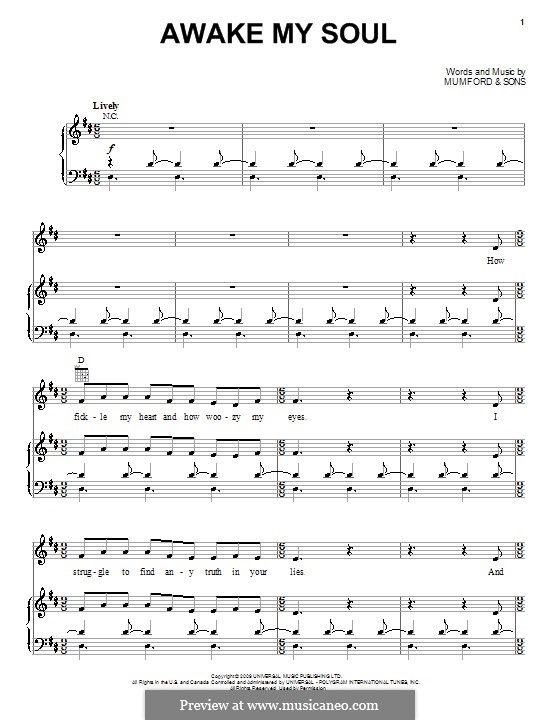 Awake My Soul (Mumford & Sons) by M. Mumford sheet music on MusicaNeo