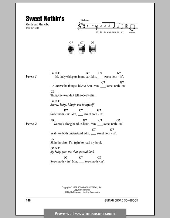 Sweet Nothin's (Brenda Lee) by R. Self - sheet music on MusicaNeo