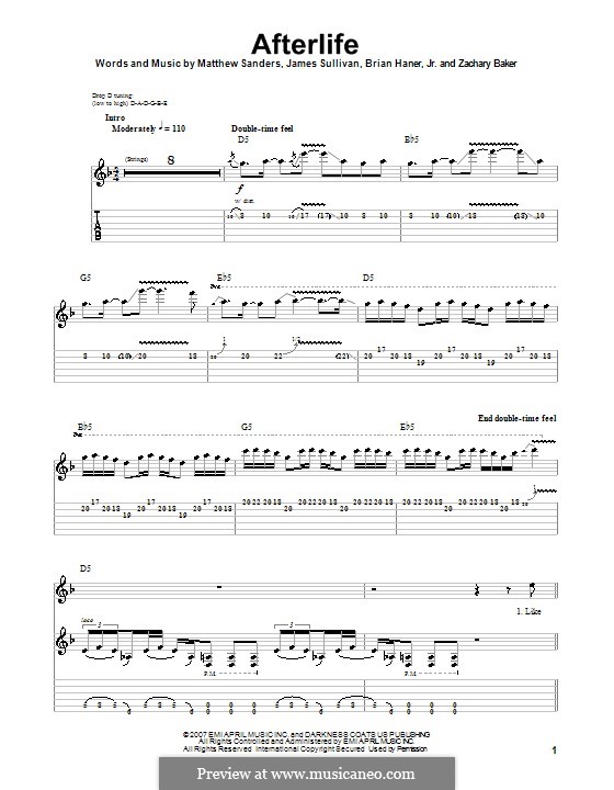 Afterlife (Avenged Sevenfold) Tab