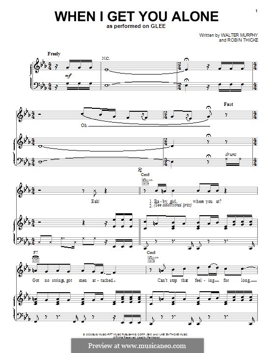 When I Get You Alone: For voice and piano (or guitar) by Robin Thicke, Walter Murphy