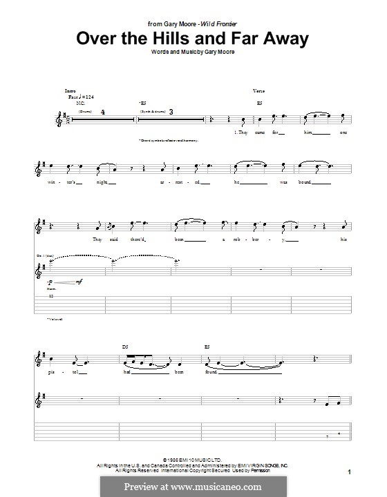 Over the Hills and Far Away: For guitar with tab by Gary Moore