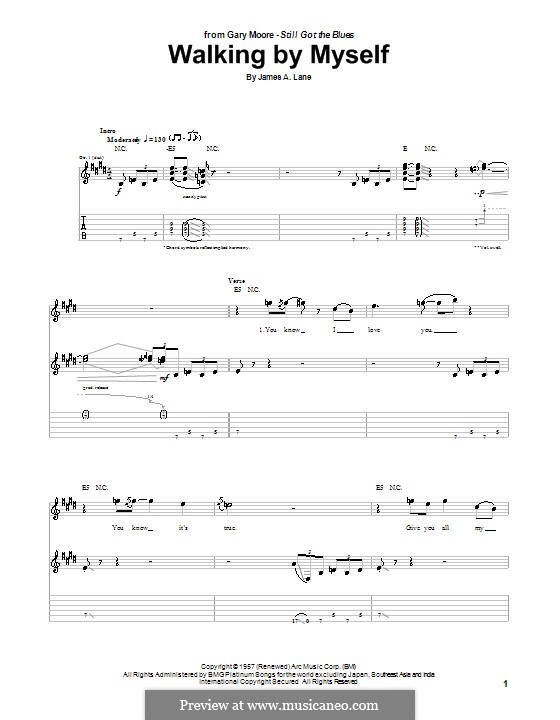 Walking By Myself: For guitar with tab by James A. Lane