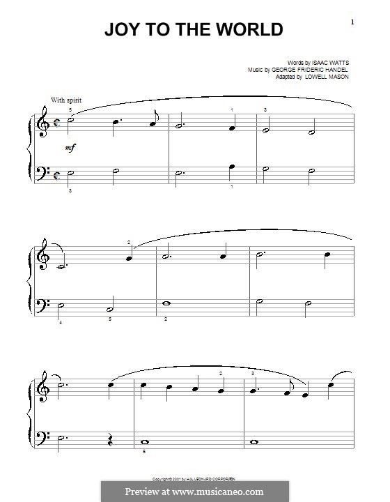 Piano version: Very easy version by Georg Friedrich Händel
