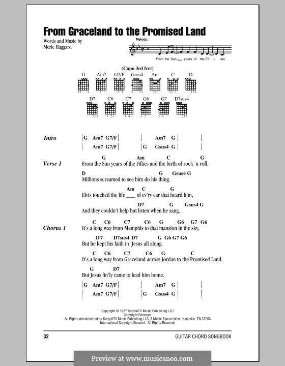 From Graceland to the Promised Land: Lyrics and chords by Merle Haggard