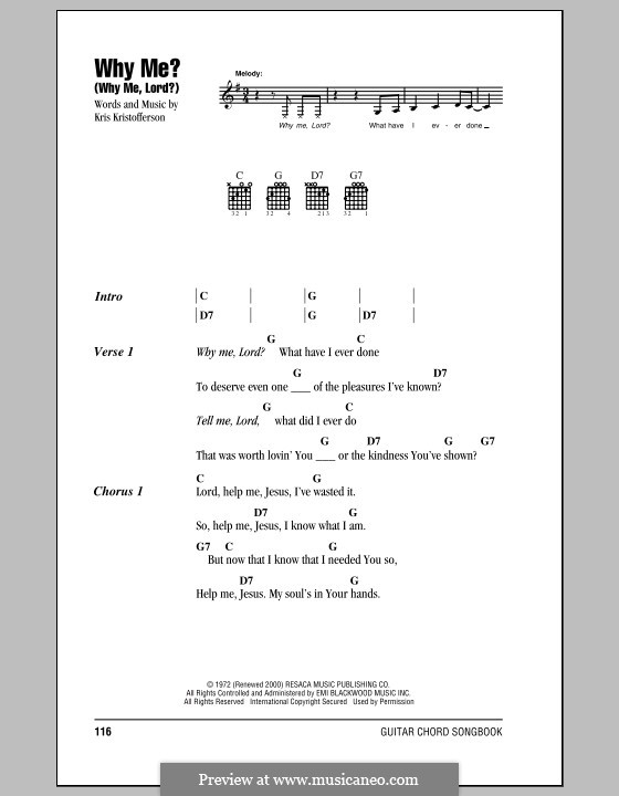 Why Me? (Why Me, Lord?): Lyrics and chords by Kris Kristofferson