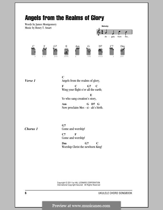 Angels, from the Realms of Glory: For ukulele (with strumming patterns) by Henry Smart