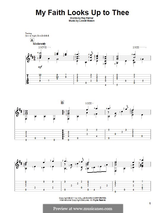 My Faith Looks Up to Thee: For guitar by Lowell Mason