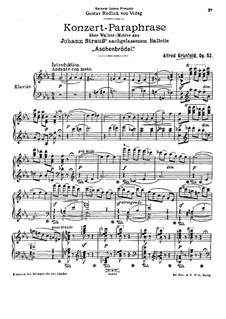 Concert Paraphrase on Waltz from 'Cinderella' by J. Strauss, Op.52: For piano by Alfred Grünfeld