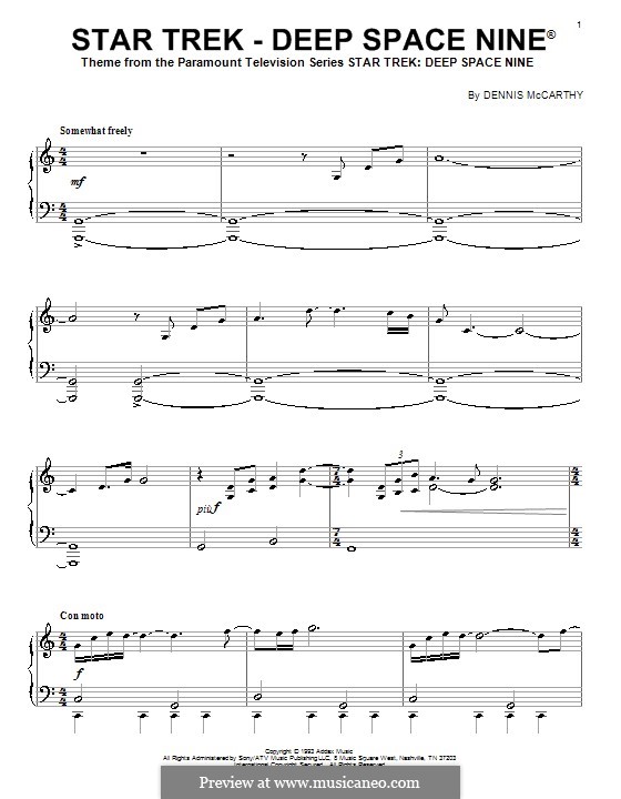 Star Trek - Deep Space Nine(R): For piano by Dennis McCarthy