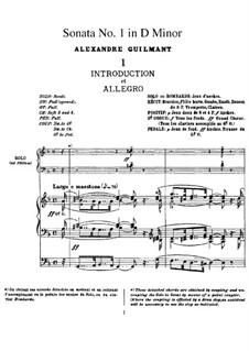Organ Sonata No.1 in D Minor, Op.42: Version for organ by Alexandre Guilmant